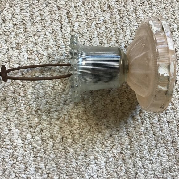 Vintage Art Deco Glass Light Ceiling Fixture - Antique Pink - Nice Vintage Item. - Picture 2 of 6